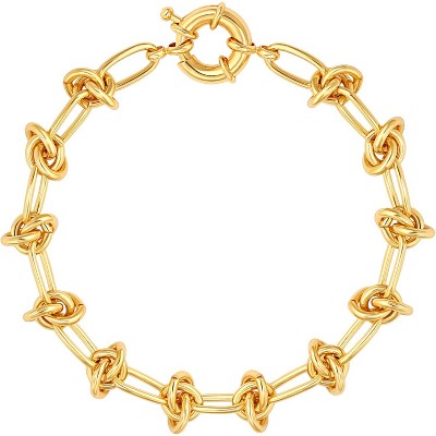 18k Gold Plated Personalized Chunky Cuban Oval Link Chain Bracelets for Men Toggle Rope Bracelet Jewelry for Women