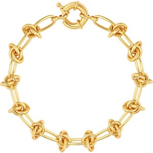 18k Gold Plated Personalized Chunky Cuban Oval Link Chain Bracelets for Men Toggle Rope Bracelet Jewelry for Women - 1 of 4