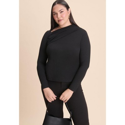 ELOQUII Slit Neck Top