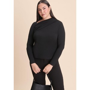 ELOQUII Slit Neck Top - 1 of 4