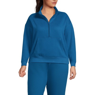 Lands' End Women's Serious Sweats Relaxed Long Sleeve Half Zip Sweatshirt