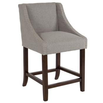 Merrick Lane Taylorsville 24 Inch Counter Height Stool with Nailhead Trim