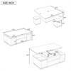 RISOKEYS 47.2" Lift-Top Coffee Table - Modern Space Saving Center Table with Foldable Top and 4 Storage Stools for Living Room - 3 of 4