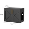 Cat Litter Box Enclosure, Hidden cat Litter Box Furniture with 2 Doors and Pads - 2 of 4