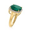Ross-Simons 4.70 Carat Emerald and .14 ct. t.w. Diamond Halo Ring in 18kt Gold Over Sterling - 3 of 4