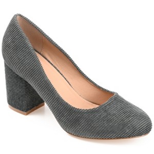 Journee Collection Womens Fai Round Toe Mid Block Heel Pumps - 1 of 4