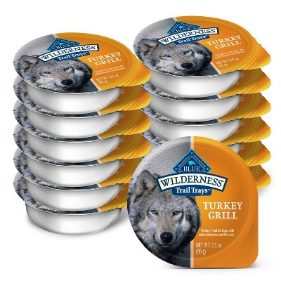 Blue Buffalo Wilderness Trail Trays Grain Free Turkey Grill Wet Dog Food - 3.5oz/12ct Pack