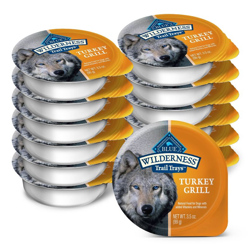 Blue Buffalo Wilderness Trail Trays Grain Free Turkey Grill Wet Dog Food - 3.5oz/12ct Pack, 1 of 6