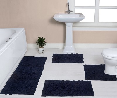 Modesto Collection Cotton Tufted Set of 4 Bath Rug Set - Home Weavers