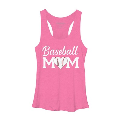 Women's Design By Humans Baseball Mom Heart By shirtpublic Racerback Tank Top