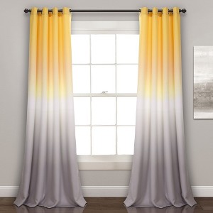 Home Boutique Umbre Fiesta Light Filtering Window Curtain Panels Yellow/Gray 52X95 Set - 1 of 1