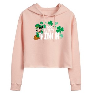 Women's - Disney - Too Cute To Pinch Cropped Graphic Hoodie - 1 of 3