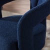 DOMETOUR COOLMORE Swivel Cuddle Barrel Accent Chair, Upholstered Fluffy Fabric, for Living Room, Bedroom, Office, Waiting Room (Navy Boucle) - 3 of 4
