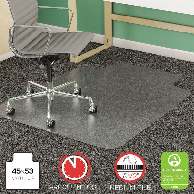 3'9"x4'5" Rectangle Solid Office Chair Mat Clear - Deflecto
