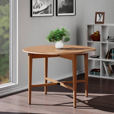 Winsome Transitional 42" Light Oak Round Extendable Dining Table
