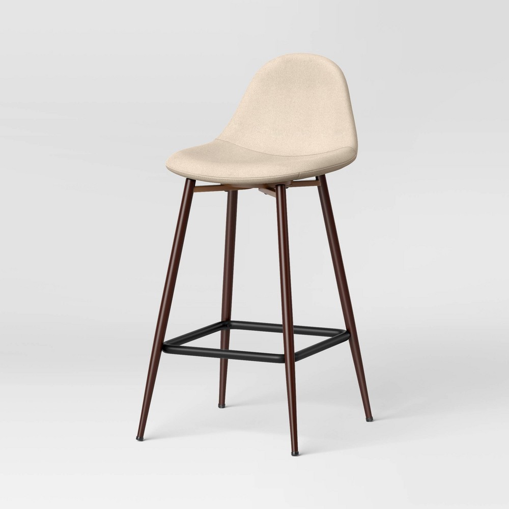 Copley Counter Height Barstool Cream - Threshold™: Upholstered, Metal Frame, Polyurethane Foam Fill