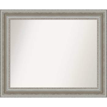 34" x 28" Non-Beveled Parlor Silver Wall Mirror - Amanti Art