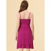 Allegra K Women's Summer Boho Smocked Spaghetti Strap Tie Waist Ruffle Beach Dress - 3 of 4