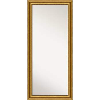 30" x 66" Non-Beveled Parlor Gold Full Length Floor Leaner Mirror - Amanti Art