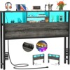 Aheaplus Storage Headboard with Power Outlets & Led Lights, Height Adjustable, Reversible Headboard - 4 of 4