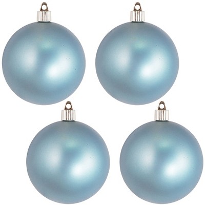 Christmas by Krebs 4ct Arctic Blue Shatterproof Christmas Ball Ornaments 4" (100mm)