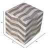 Moti Kobe Ottoman Pouf Gray/Beige Upholstered 18"D x 18"W x 18"H - 2 of 4
