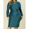 Agnes Orinda Women's Plus Size Christmas Slim Fit Party Glitter Cocktail Sequin Midi Bodycon Dresses - 2 of 4