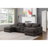 Flannel Velvet U-Shaped Sectional Sofas with Reclining Elements, Built-in Console, USB Ports, and Matching Ottomans - 2 of 4