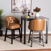 2pc Theron Faux Leather and Wood Swivel Counter Stool Set - Baxton Studio - 3 of 4