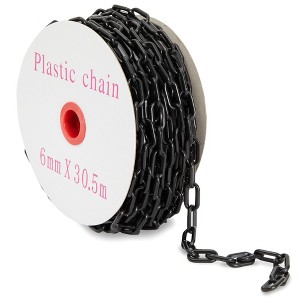 Stockroom Plus 100-Feet Plastic Chain Links - Privacy Safety Barrier for Fence, Gate, Privacy (1.5-Inch, Black) - 1 of 4