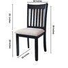 Kumasinova Set of 2 Solid Wood Upholstered Dining Chairs, Slatted Back Kitchen Chairs with Cushion, Ergonomic Medium High Back, Dining Room Furniture - 3 of 4