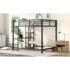 Streamdale Full Size Metal Loft Bed with Built-in Desk and Storage Shelves, Black - 4 of 4