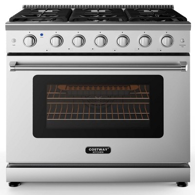 Costway 36 Inches Natural Gas Range Freestanding With 6 Burners Cooktop ...