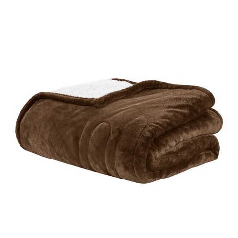 60 X70 Heated Plush To Berber Throw Chocolate Woolrich Target