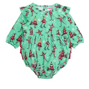 RuffleButts Baby Toddler Girls Long Sleeve Flutter Bubble Romper - 1 of 2