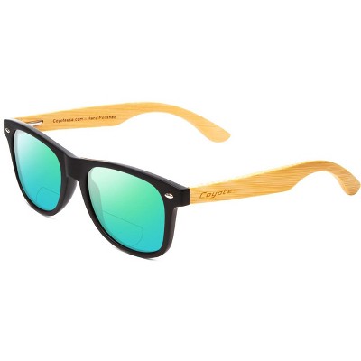 Coyote Eyewear Woodie Polarized Sun OR Bi-Focal Sunglasses Black Brown Bamboo