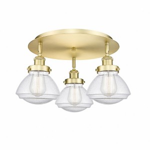 Olean - 3 Light Flush Mount In Art Deco Style-8 Inches Tall and 18.25 Inches Wide - 1 of 1