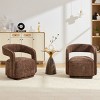 Chenille Swivel Barrel Accent Chair with Curved Backrest, Wide Seat Upholstered Lounge Armchair for Living Room Bedroom-3irtyhousy - 3 of 4