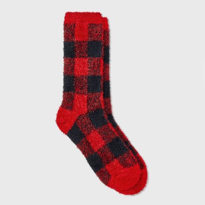 Women's Buffalo Plaid Cozy Crew Socks - Auden™ 4-10