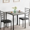 Dining Table for 2, Small Table and Chairs Set of 2, Dinette Set for 2, Square Dinner Table Set, 3 Piece Kitchen & Dining Room Sets for Small Space - 3 of 4