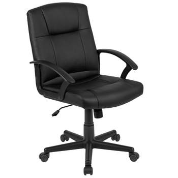 Black Mid Back Padded Office Chair 28 x 23.5 x 37.25-40.5