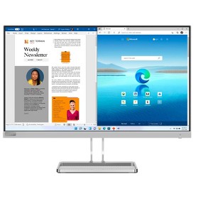 Lenovo L27I-40 27" Monitor 16:9, (1920 x 1080) IPS 100 Hz 4ms 1 HDMI 1 VGA Silver - Manufacturer Refurbished - 1 of 4