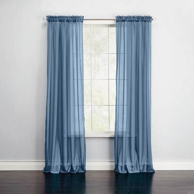 BrylaneHome BH Studio Sheer Voile Rod-Pocket Panel Pair