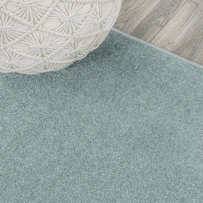 Light Blue Solid Synthetic 9' x 12' Reversible Area Rug