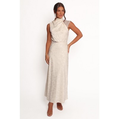 Petal and Pup Anabelle Halter Neck Lace Maxi Dress - White XS