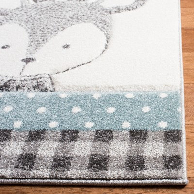 Enchanted Playtime Grey & Ivory Synthetic 2' x 3' Kids Area Rug