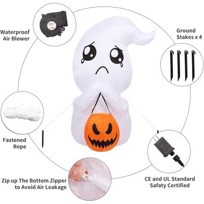 Halloween Yard Signs, Pumpkin, Skeleton and Ghost Corrugated, Outdoor Lawn Garden Stake Decorations, Halloween Yard for Party