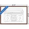 Trends International LINE AND BRUSH - Continuous Line Boombox Framed Wall Poster Prints - 3 of 4