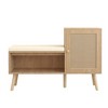 GlasFlength Decorative Storage Cabinets Farmhouse Modern Style，Ample Storage, Natural with Spaious Compartment，Beige, 39.37"*11.81"*27.56" - 2 of 4