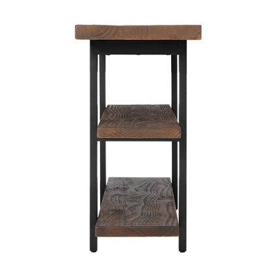 Rustic Natural 52" Wood and Metal Media Console with Storage